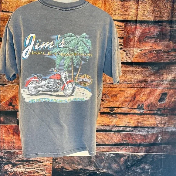 Harley-Davidson Charcoal Tee with Eagle Graphic - Picture 6 of 13